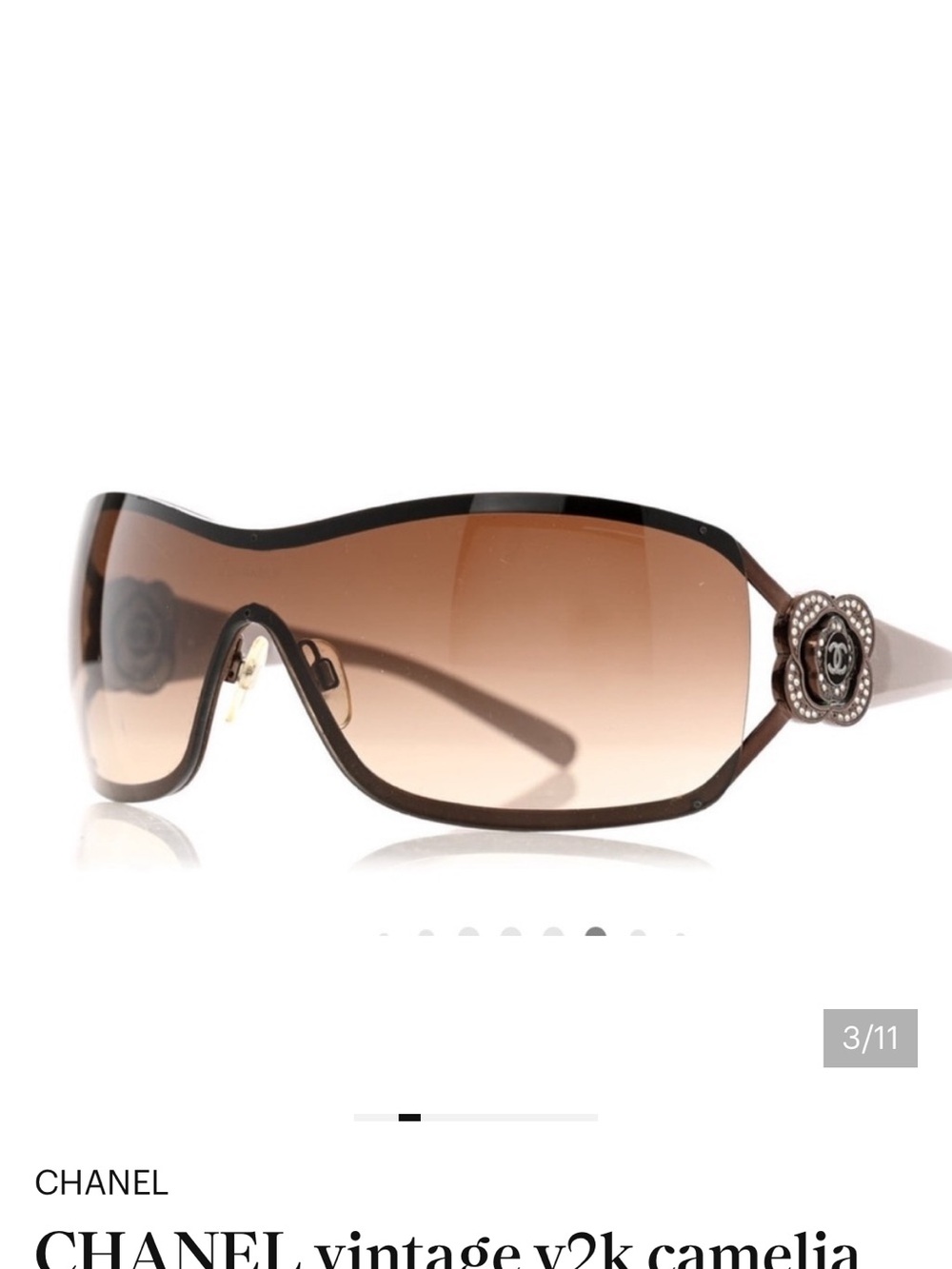 CHANEL Camellia with Swarovski crystal emblem - Brown Gradient lens